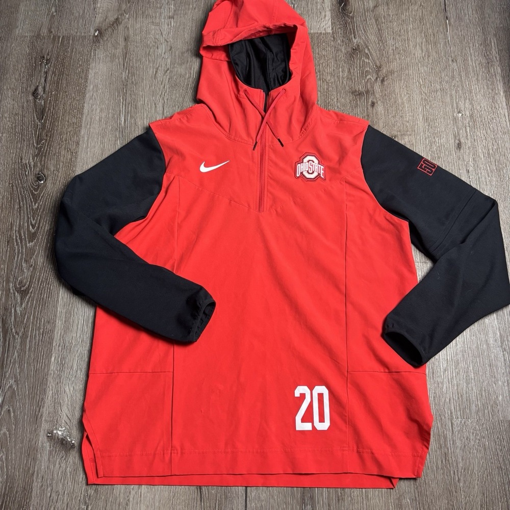 Nike On Field Ohio State Buckeyes #20 Player 50 IX Title 1/4 Zip Sideline Jacket